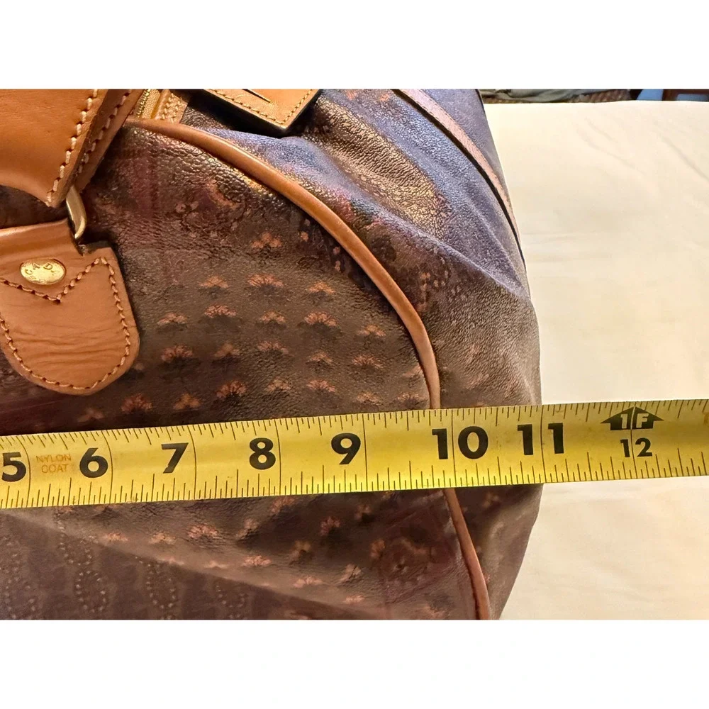 Vintage ESCADA Made In Italy Coated Canvas Leather Duffel Travel Bag 20